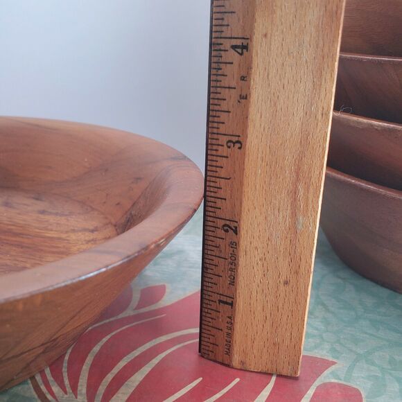 Solid Missouri Walnut Wooden Salad Bowl Set Of 6 Serving Bowls Lebanon MO - Picture 5 of 11